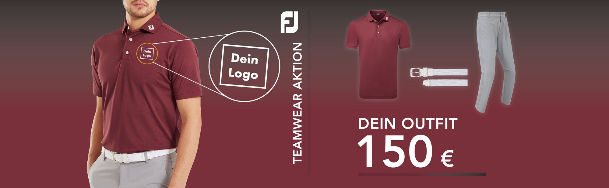 FootJoy Teamwear Rotes Polo