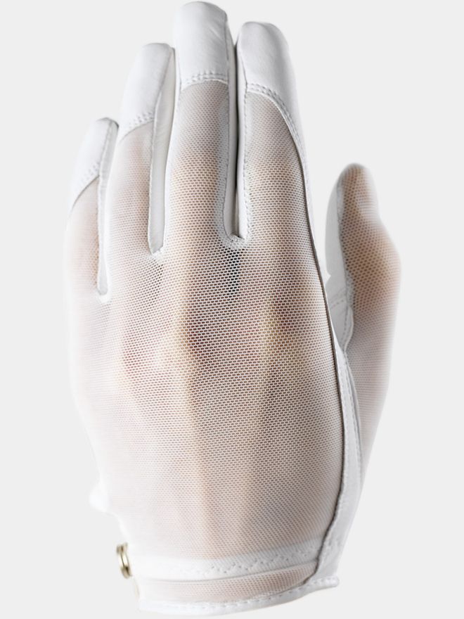 Kenton Tan Thru Handschuh für die linke Hand weiß