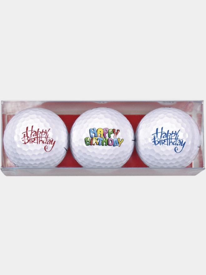 Sportiques 3er Golfbälle Happy Birthday Schriftzug Sonstige