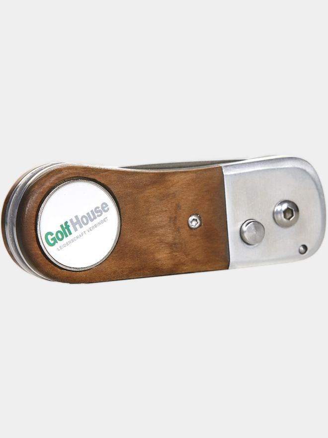 Golf House Pitchgabel Holz inkl. GH-Ballmarker beige