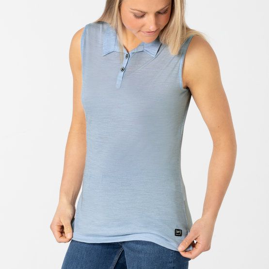 Super Natural ohne Arm Polo hellblau