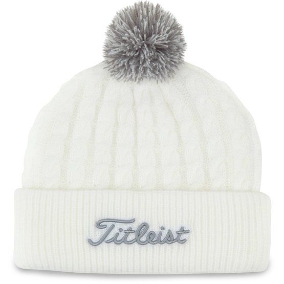 Titleist Cable Knit Pom Pom Mütze weiß