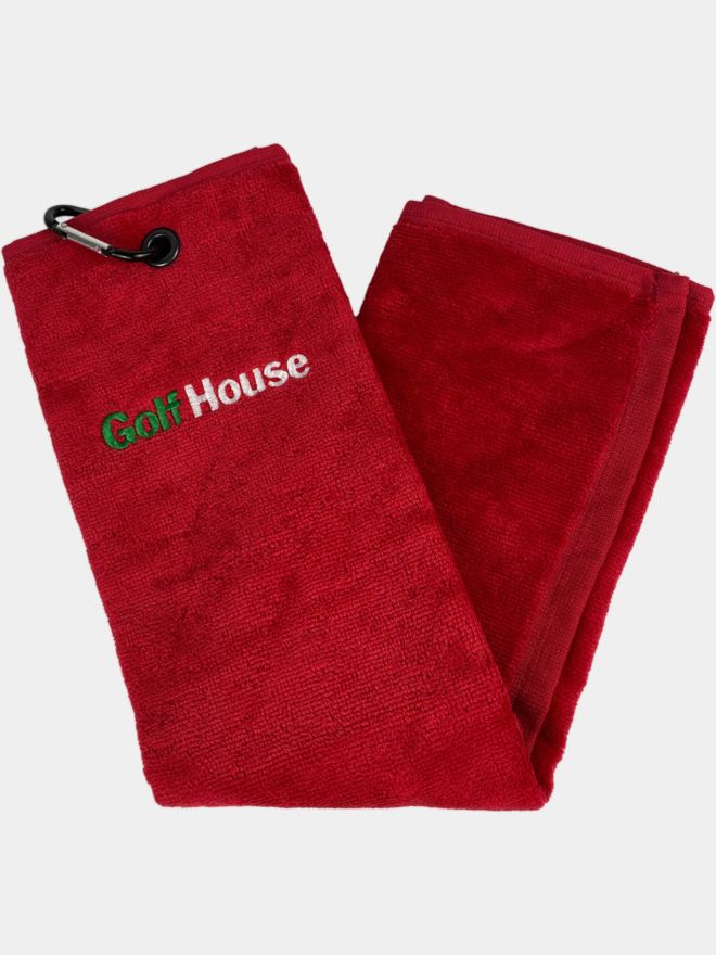 Golf House TriFold Handtuch rot