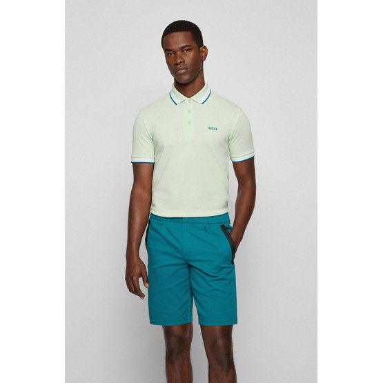 BOSS Paddy Curved Halbarm Polo hellgrün