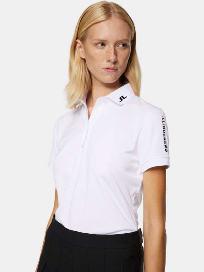 J.Lindeberg Tour Tech Golf Polo Halbarm weiß