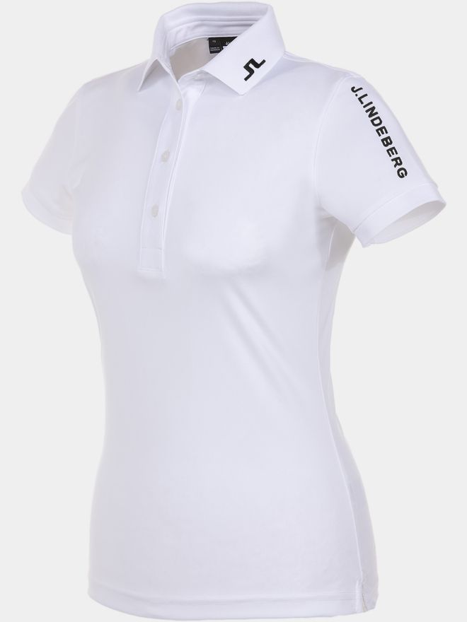 J.Lindeberg Tour Tech Golf Polo Halbarm weiß