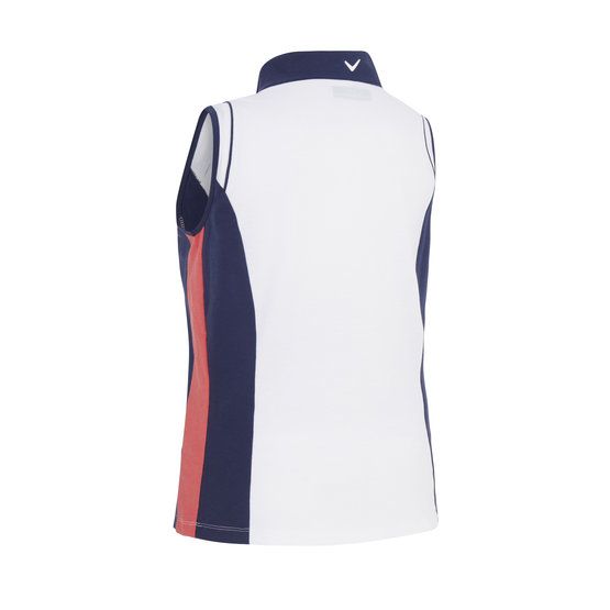 Callaway Colourblock Sleeveless Polo white