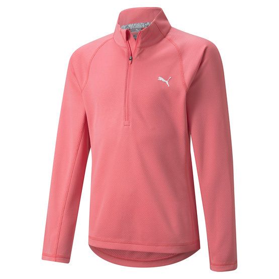 Puma Girls 1/4 Zip Stretch Midlayer koralle