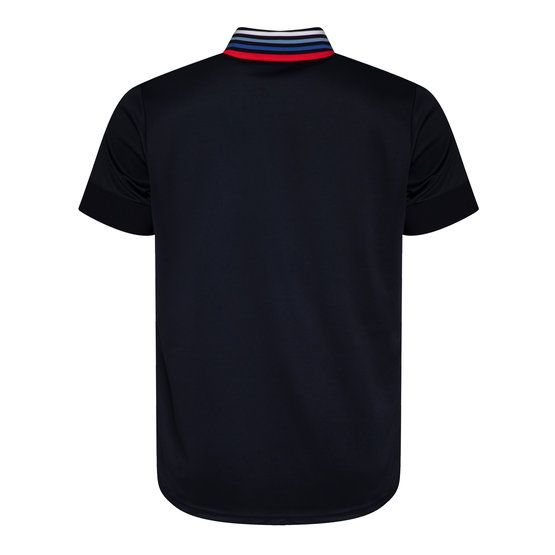 Cross M STRIPE half sleeve polo navy