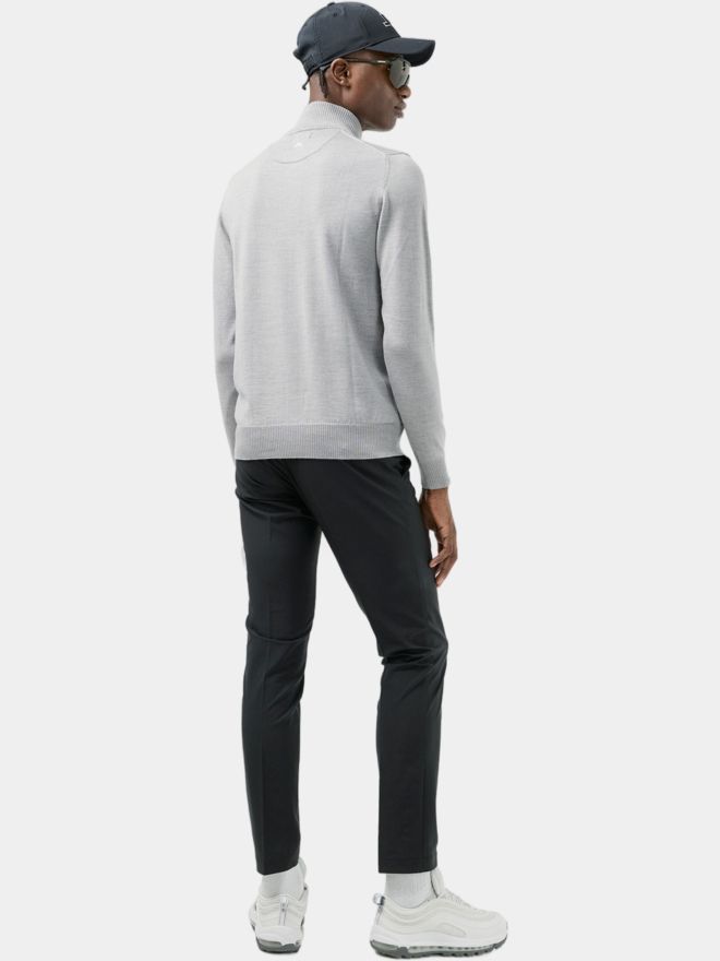 J.Lindeberg Kian Zipped Sweater Troyer Strick hellgrau melange