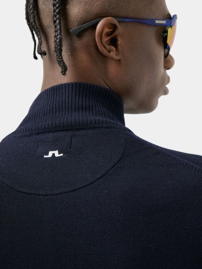J.Lindeberg Kian Zipped Golf Sweater Troyer Strick navy