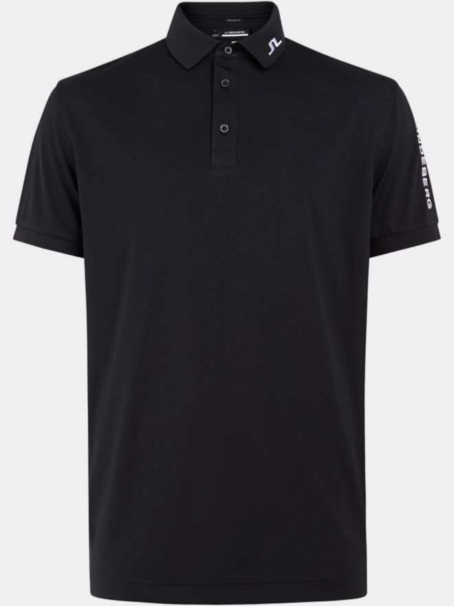 J.Lindeberg Tour Tech Reg Fit Golf Halbarm Polo schwarz