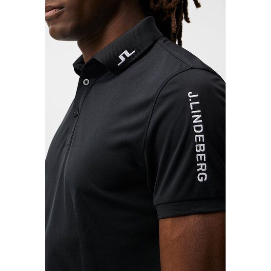 J.Lindeberg Tour Tech Reg Fit Golf Halbarm Polo schwarz