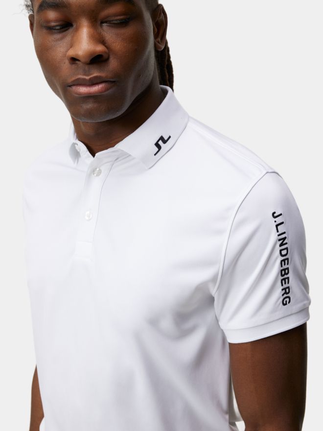 J.Lindeberg Tour Tech Reg Fit Golf Halbarm Polo weiß