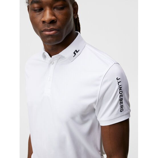 J.Lindeberg Tour Tech Reg Fit Golf Half Sleeve Polo in white buy online Golf House