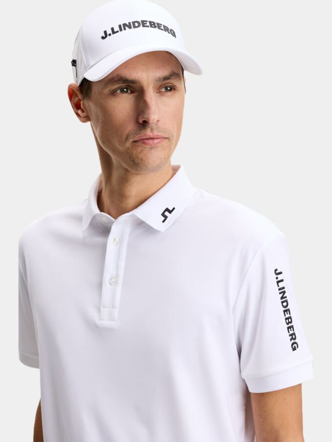 J.Lindeberg Tour Tech Reg Fit Golf Halbarm Polo weiß