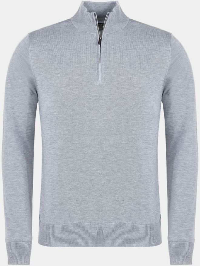 FootJoy Wool Blend Lined 1/2 Zip Pullover Wind stop Knit gray melange