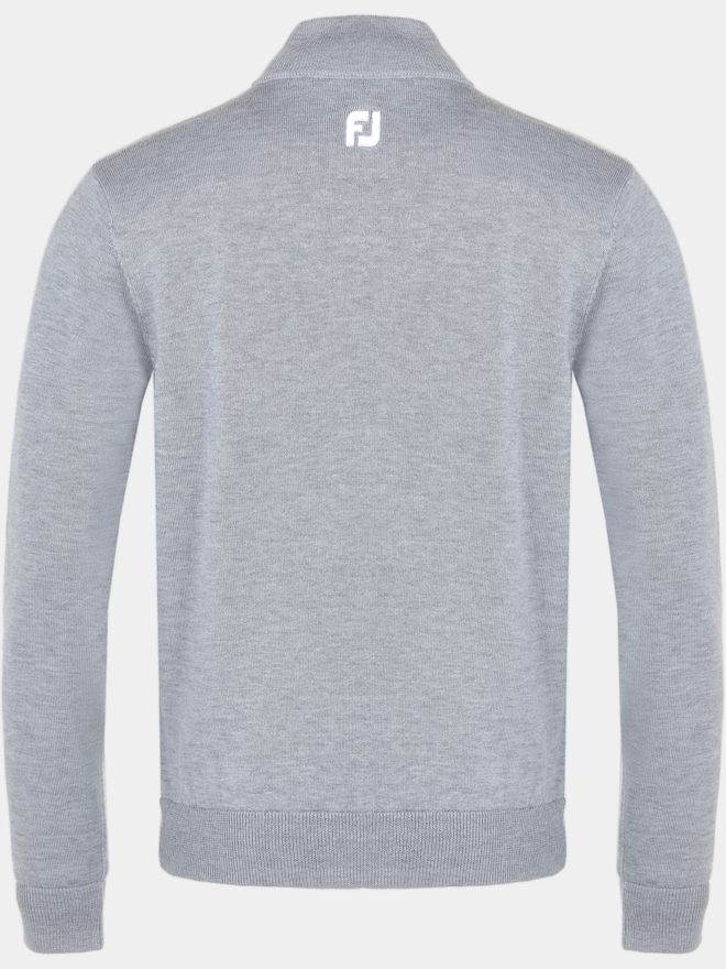 FootJoy Wool Blend Lined 1/2 Zip Pullover Wind stop Knit gray melange