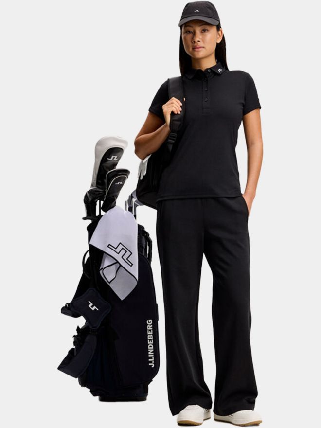 J.Lindeberg Tour Tech Golf Polo Halbarm schwarz