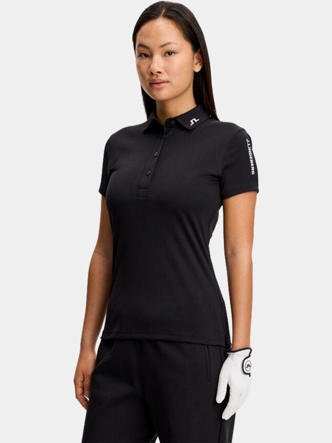 J.Lindeberg Tour Tech Golf Polo Halbarm schwarz