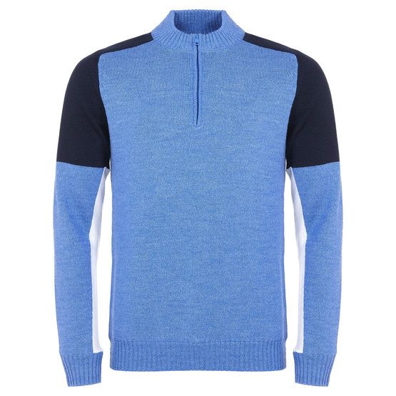 Daniel Springs Windstopp Strick Troyer blau