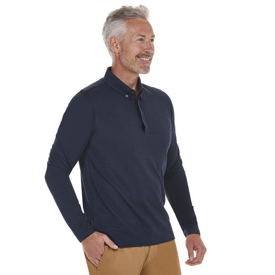 Daniel Springs Langarm Polo navy