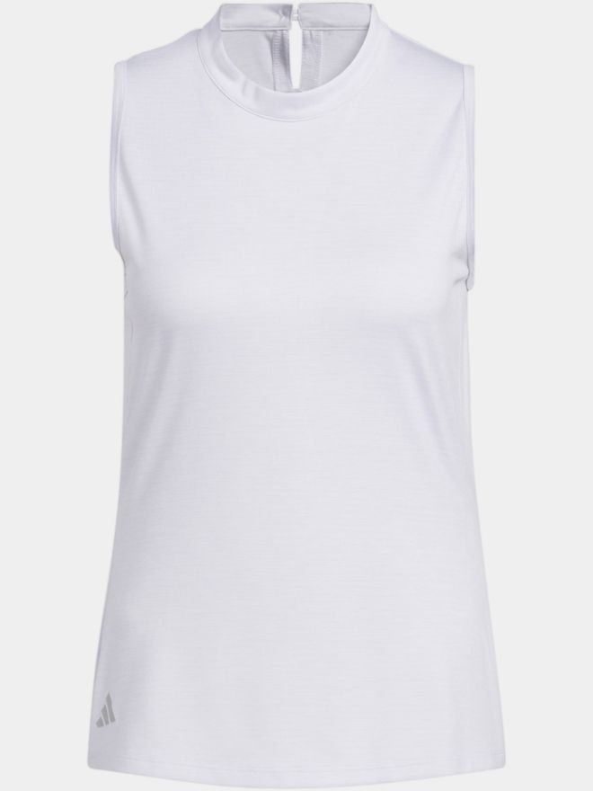 adidas HEATHERED ESS. MOCK sleeveless polo white