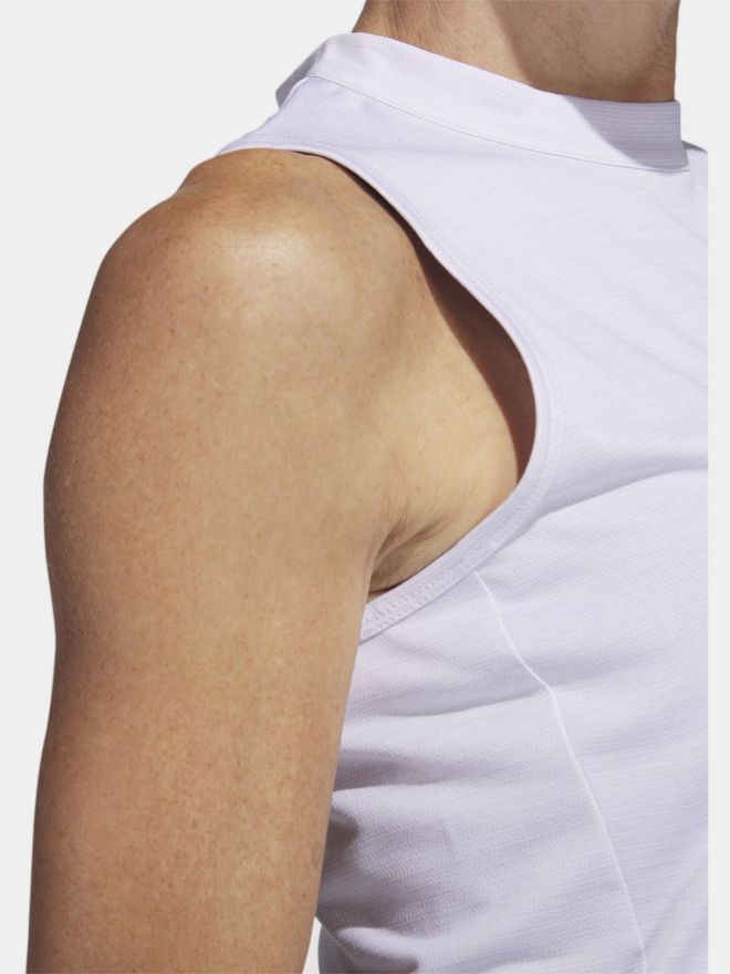 adidas HEATHERED ESS. MOCK sleeveless polo white