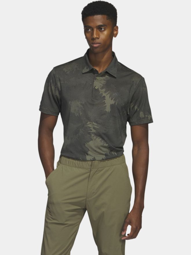 adidas FLOWER MESH Halbarm Polo oliv