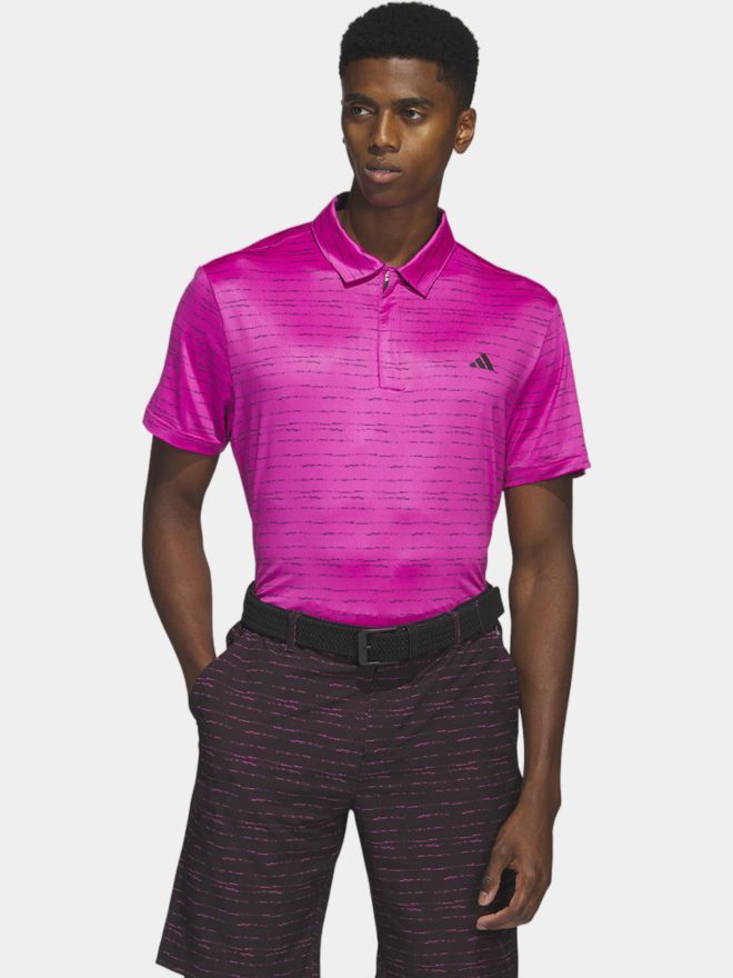 adidas STRIPE ZIPPER Halbarm Polo pink