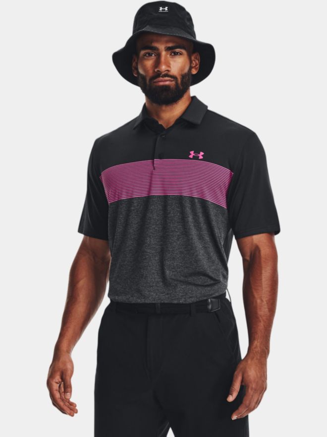 Under Armour Playoff 3.0 Low Round Stripe Halbarm Polo schwarz