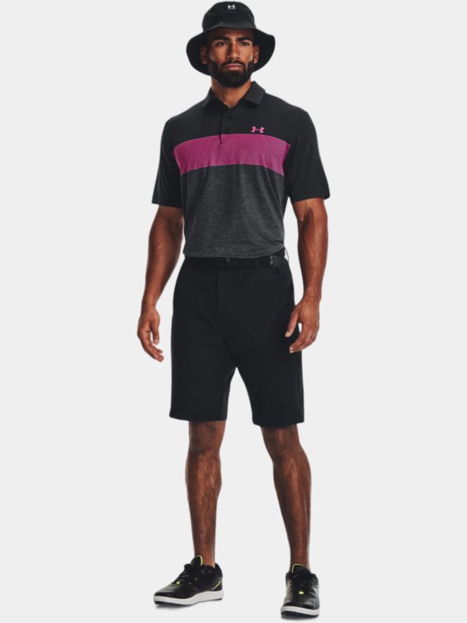 Under Armour Playoff 3.0 Low Round Stripe Halbarm Polo schwarz