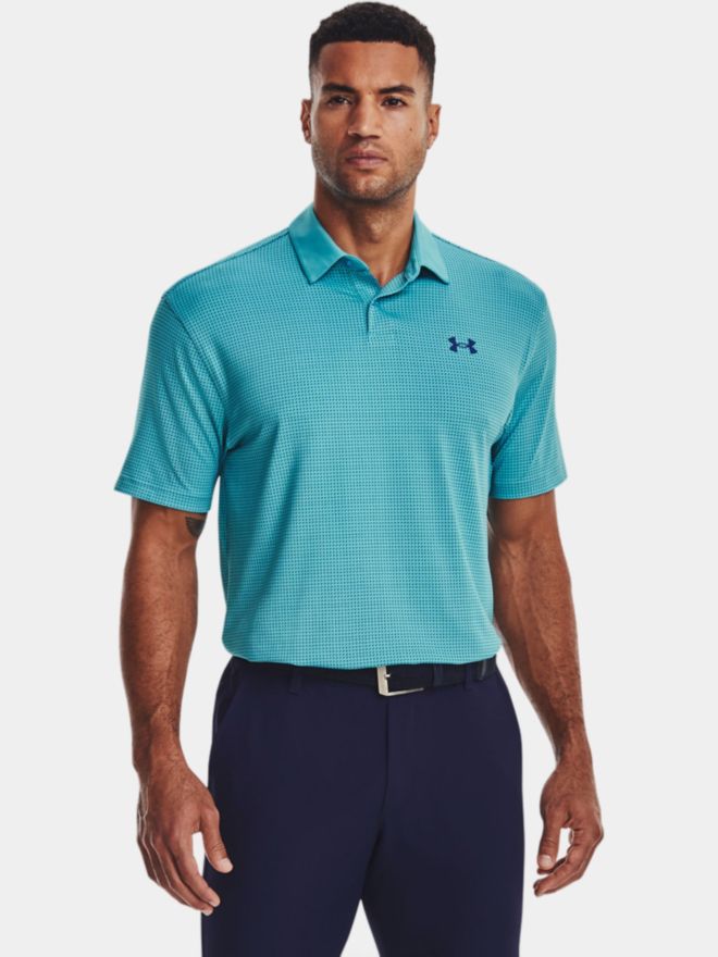 Under Armour T2G Printed Halbarm Polo türkis