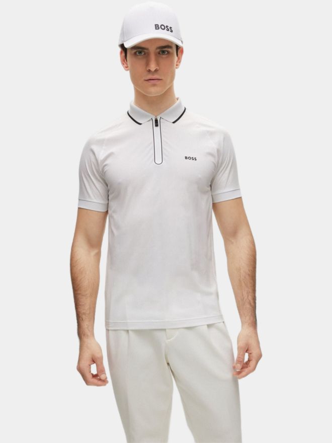BOSS Philix slim fit Halbarm Polo weiß