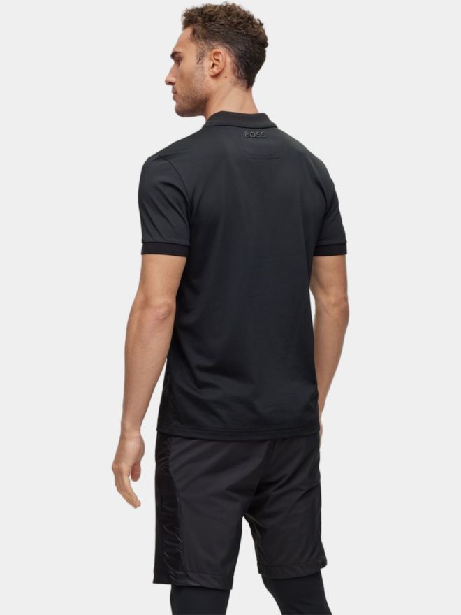BOSS Paddy 4 relaxed fit Halbarm Polo schwarz