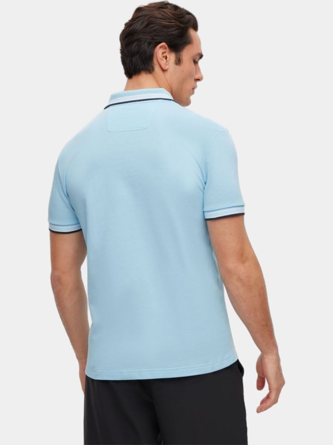 BOSS Paddy regular fit Halbarm Polo hellblau