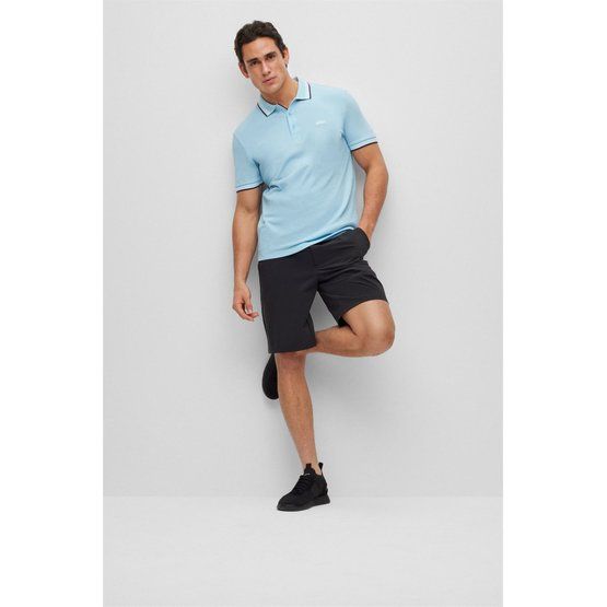 BOSS Paddy regular fit Halbarm Polo hellblau