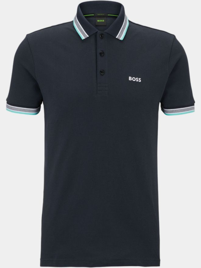 BOSS Paddy regular fit Halbarm Polo navy