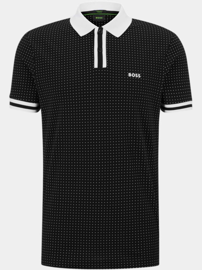 BOSS Paddy 5 regular fit Halbarm Polo schwarz