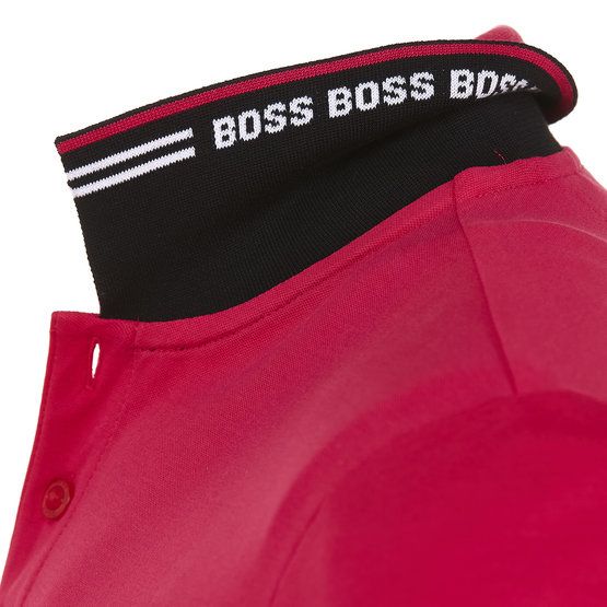 BOSS Paul Curved slim fit Halbarm Polo beere