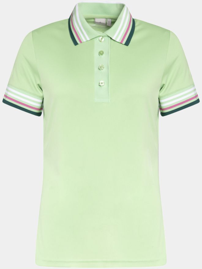 Cross W STRIPE Halbarm Polo hellgrün