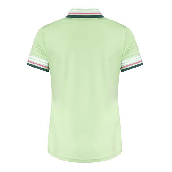 Cross W STRIPE half sleeve polo light green