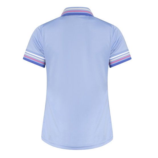 Cross W STRIPE half sleeve polo light blue