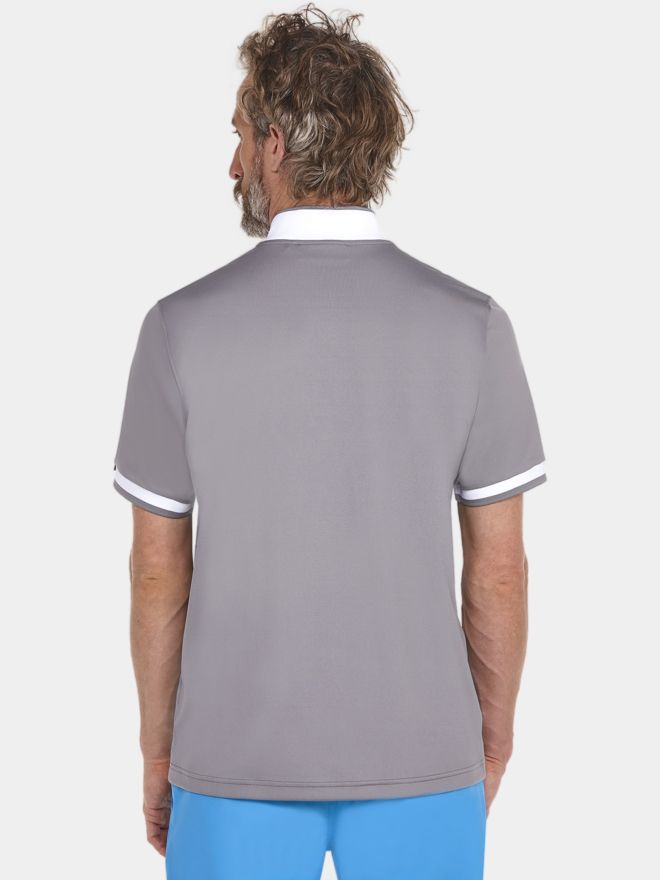 Daniel Springs zip shirt Halbarm Polo hellgrau