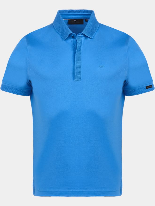 Daniel Springs mercerisiertes Halbarm Polo blau