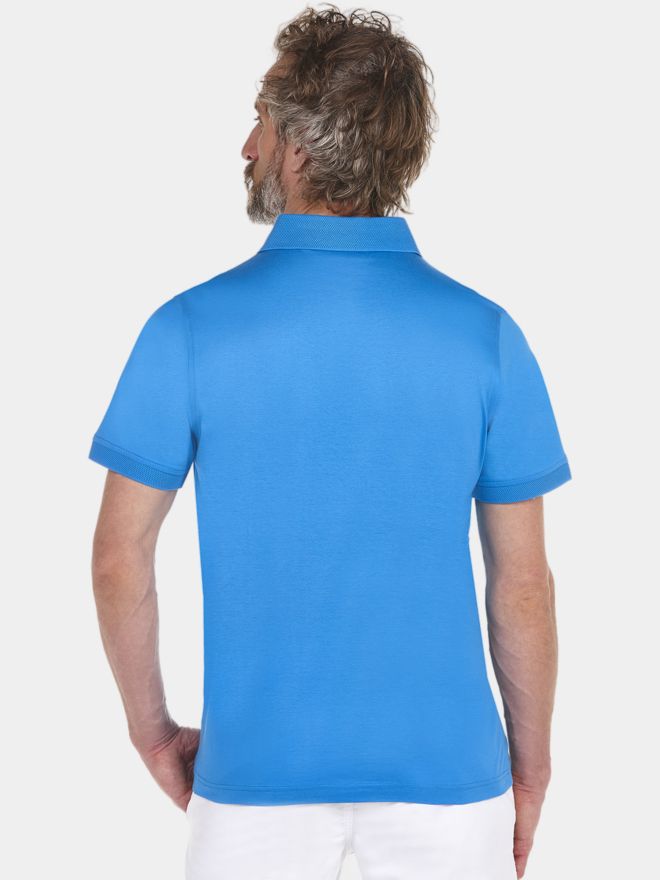 Daniel Springs mercerisiertes Halbarm Polo blau