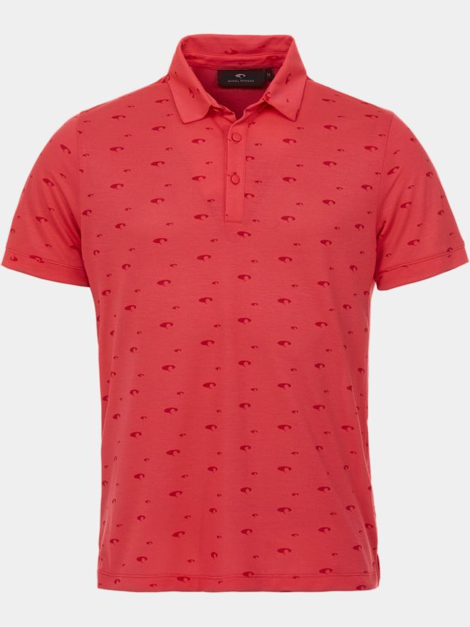 Daniel Springs Print Polo Halbarm pink