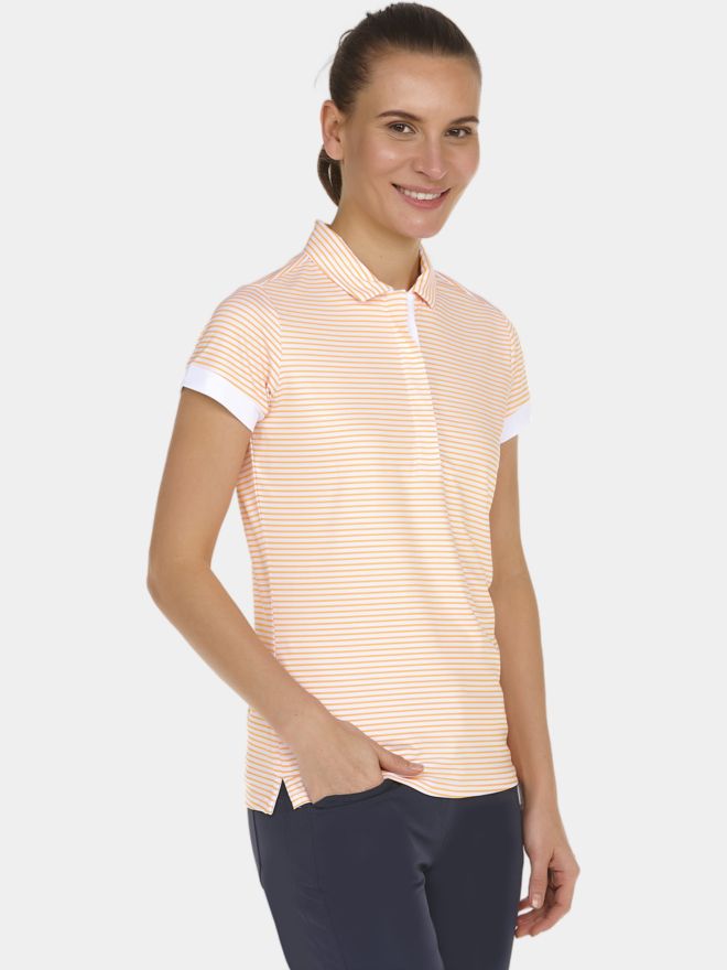 Valiente gestreiftes Halbarm Polo orange