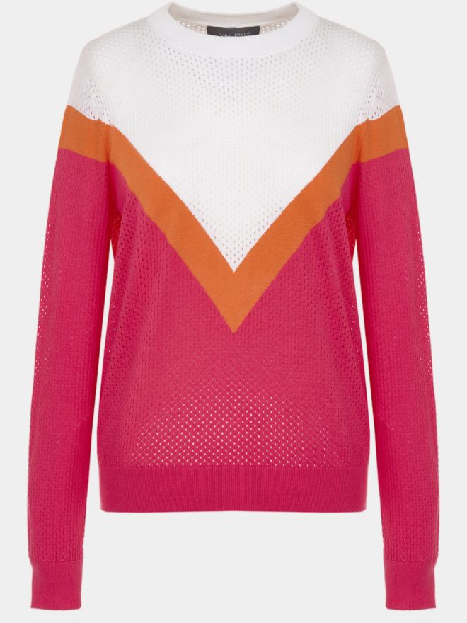 Valiente Netzstrick Pullover pink
