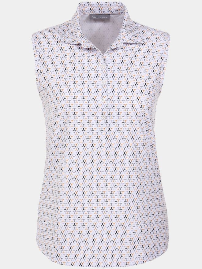 Valiente gemustertes Poloshirt ohne Ärmel fancy